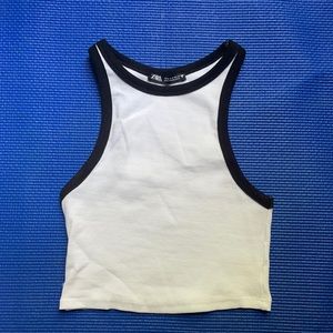 Zara High Neck Workout Tank Ringer